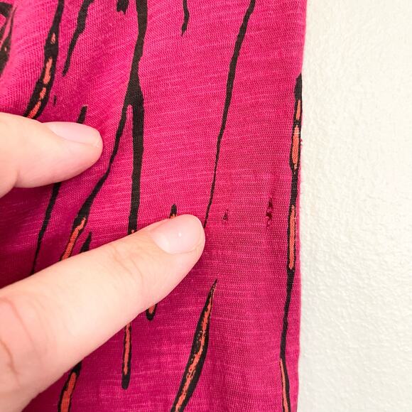 Proenza Schouler Women's Printed Burgundy Crew Neck Long Sleeves Top Size Small - Picture 4 of 10